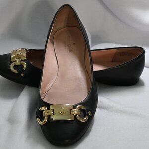 Kate Spade black leather flats
